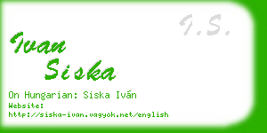 ivan siska business card