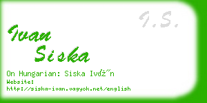 ivan siska business card